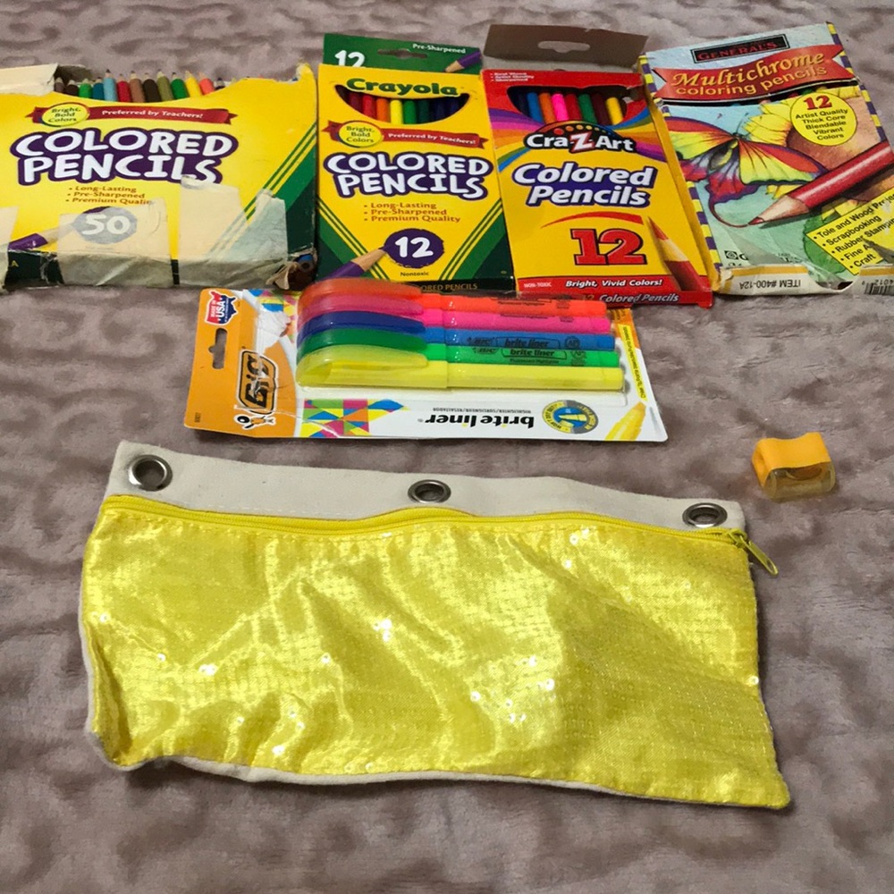 Color pencils and supplies